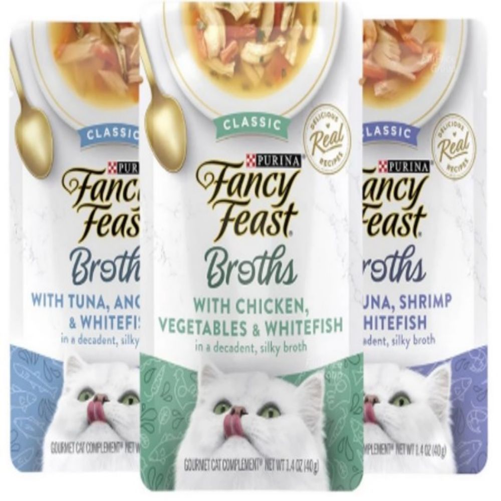  [Bundle of 16 Pouches] Fancy Feast Cat Classic Broths for Cats | Cat Wet Food